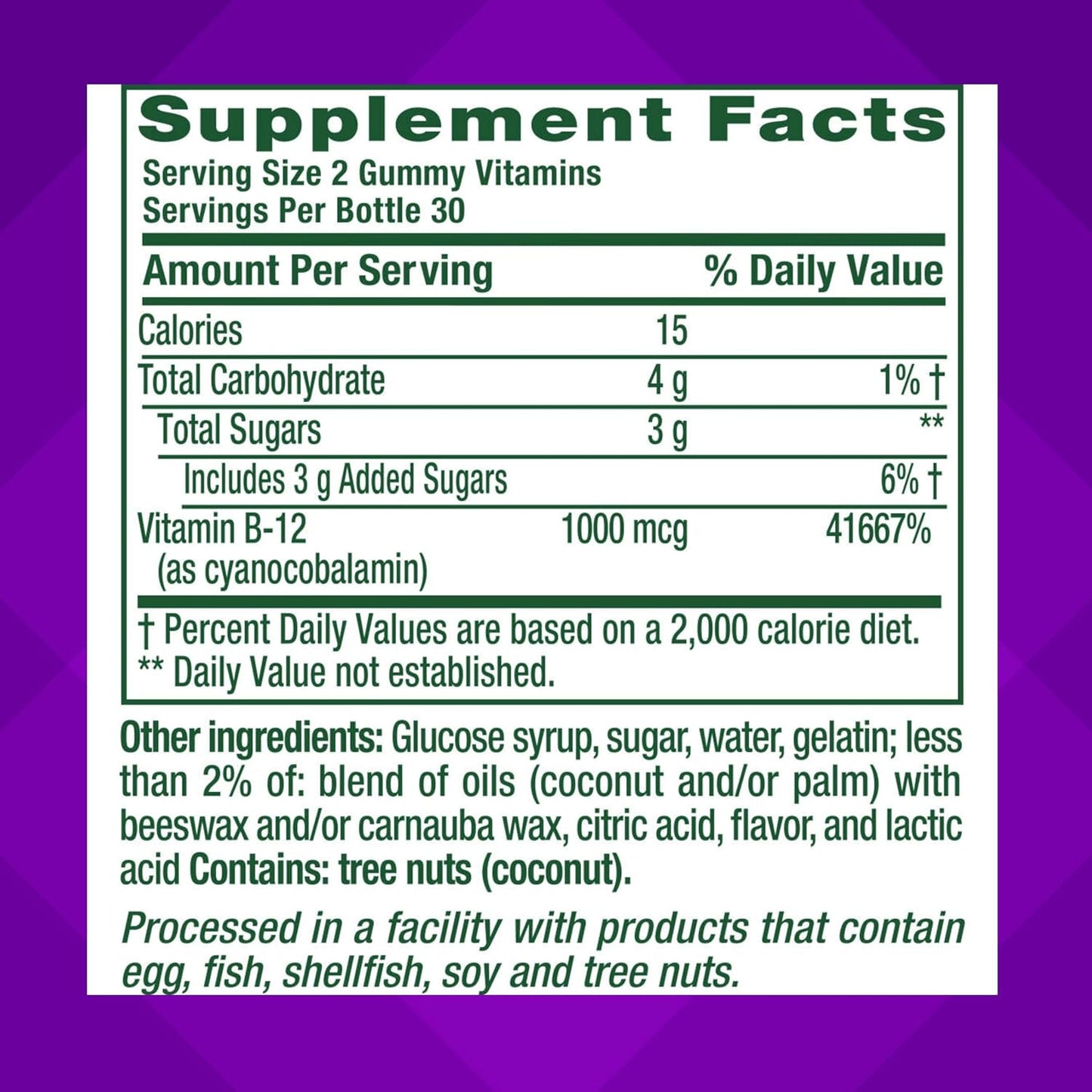 Vitafusion Vitamin B12 Gummies, 1000 mcg, 60 Count, Raspberry Flavour - görsel 4