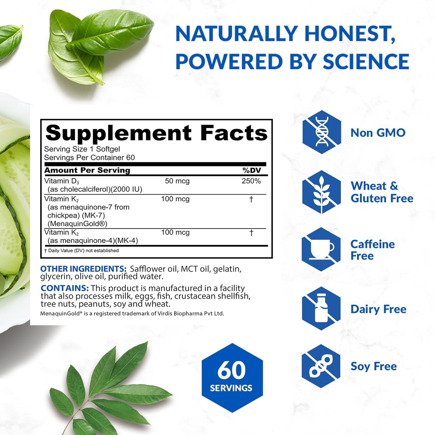BioTrust Sol Joy, High Strength Vitamin D3 & K2 – 2000 IU (50 µg) D3 & 200 µg K2 - görsel 7