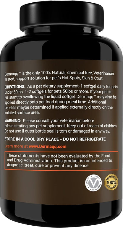 Dermaqq HIGH Absorption Ubiquinol (QH) CoQ10 for Dogs and Cats – Supports Skin Health and Coat