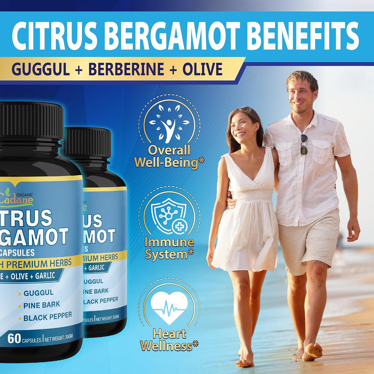 Cadane Citrus Bergamot Extract Capsules with Berberine and Herbal Blend – 2 Pack (120 Capsules, 4 Month Supply) - görsel 4