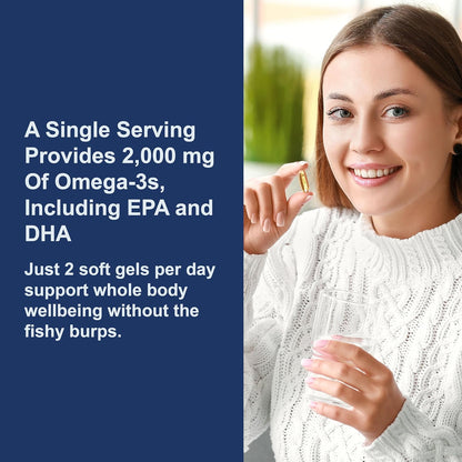 Carlson Maximum Omega 2000 - 2000 mg Omega-3 Fatty Acids, EPA & DHA, Wild-Caught Norwegian Fish Oil, Lemon Flavour, 90+30 Softgels