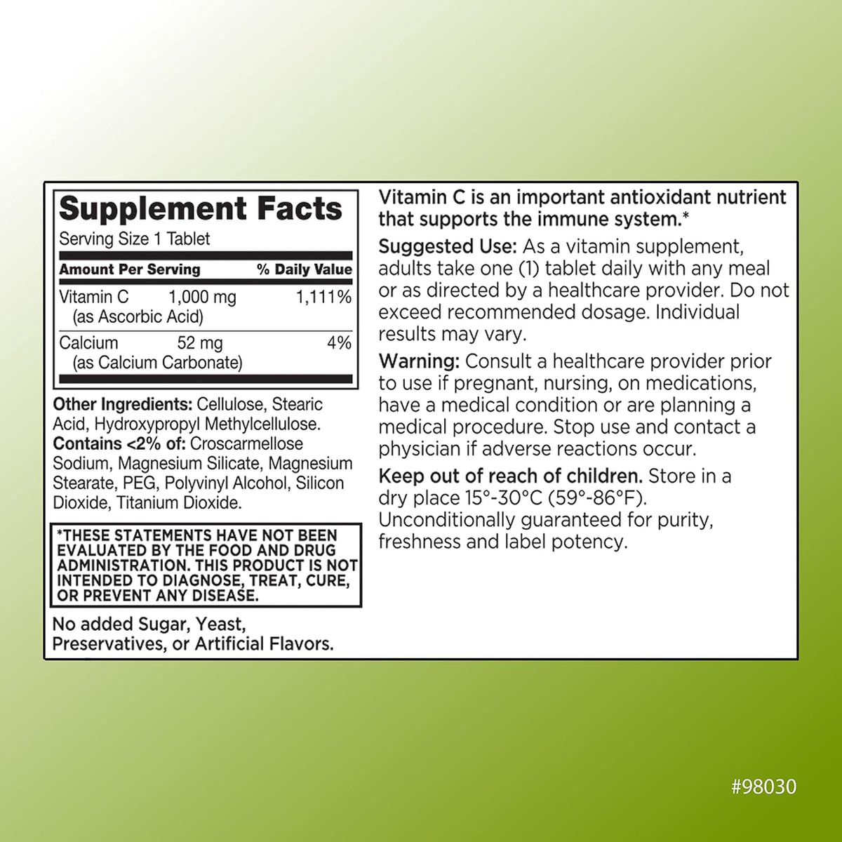 Quality Choice Vitamin C 1000 mg – Immune Support & Antioxidant Food Supplement (300 Tablets) - görsel 2
