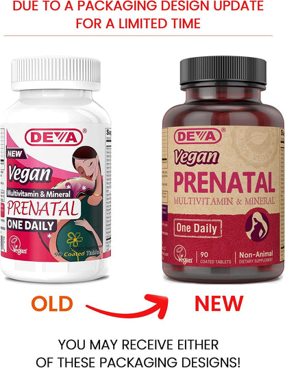 DEVA Vegan Prenatal Multivitamin and Mineral Supplement - Once Daily - 90 Tablets
