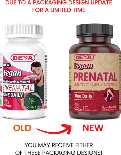 Deva Vegan Prenatal Multivitamin and Mineral - 90 Tablets (Pack of 2)