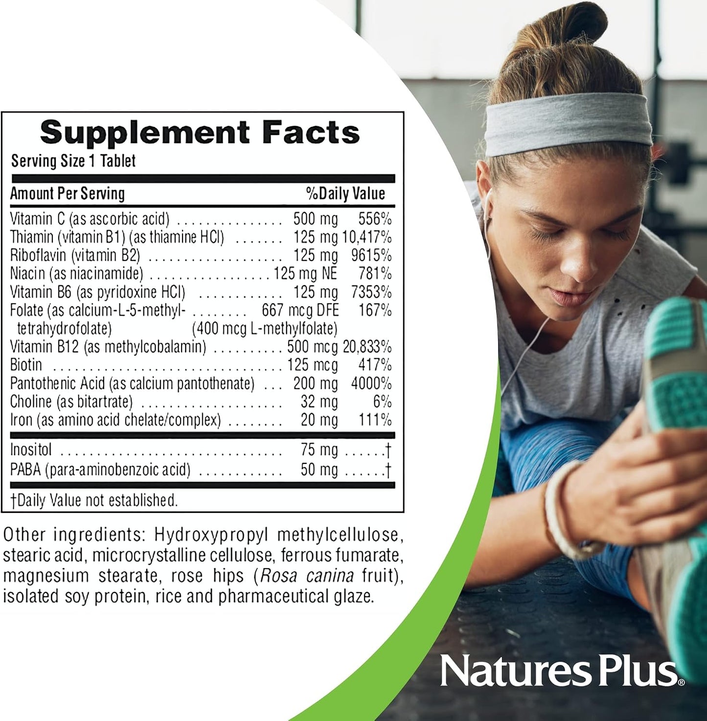 NaturesPlus Ultra-Stress with Iron, Sustained Release - 30 Vegetarian Tablets - görsel 5