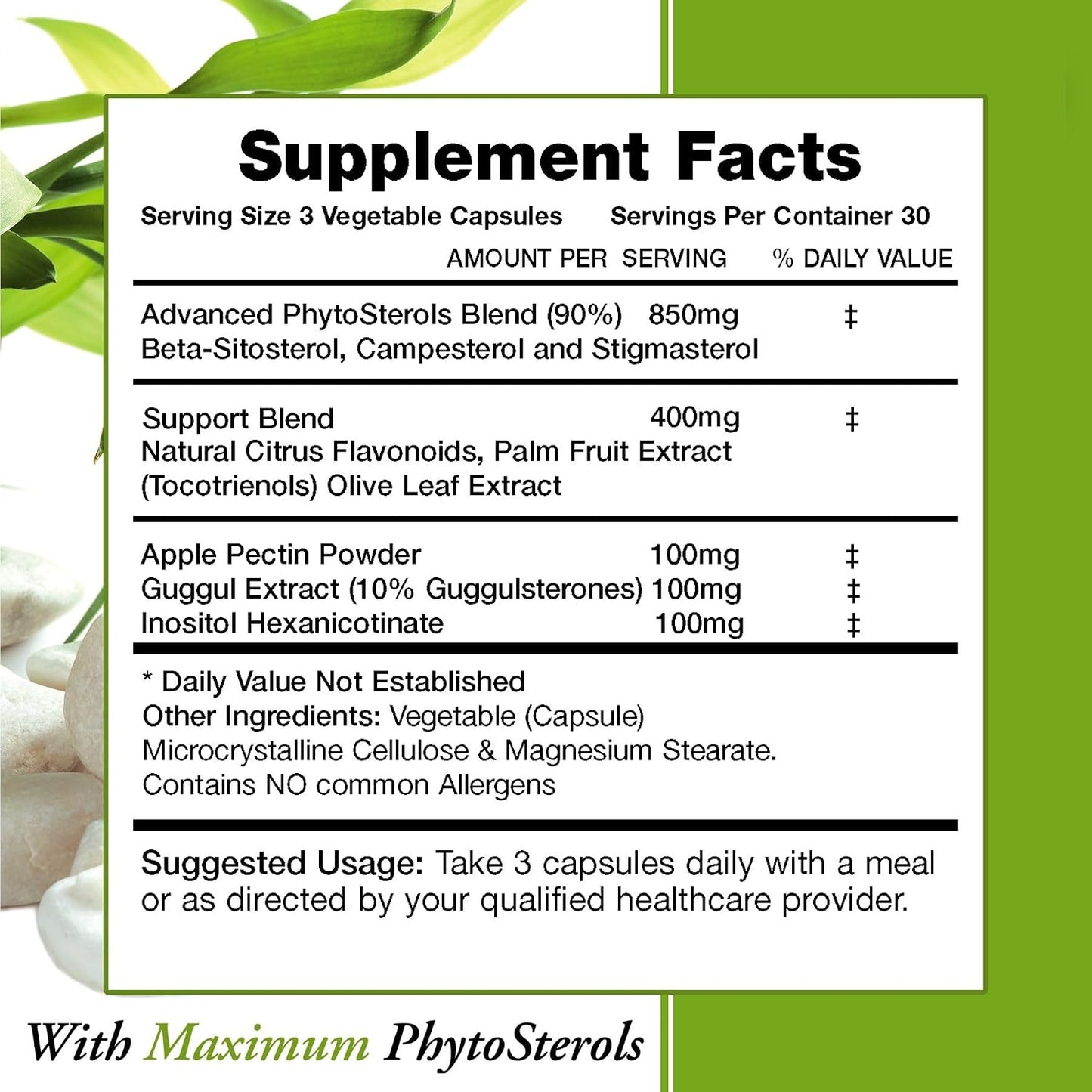 Advanced Phytosterols, Beta-Sitosterol & Plant Sterols - 3 Bottles (90 Capsules Each) - görsel 2