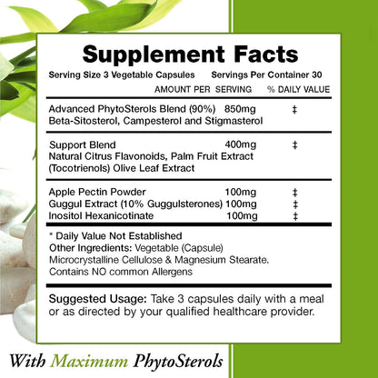 Advanced Phytosterols, Beta-Sitosterol & Plant Sterols - 3 Bottles (90 Capsules Each)