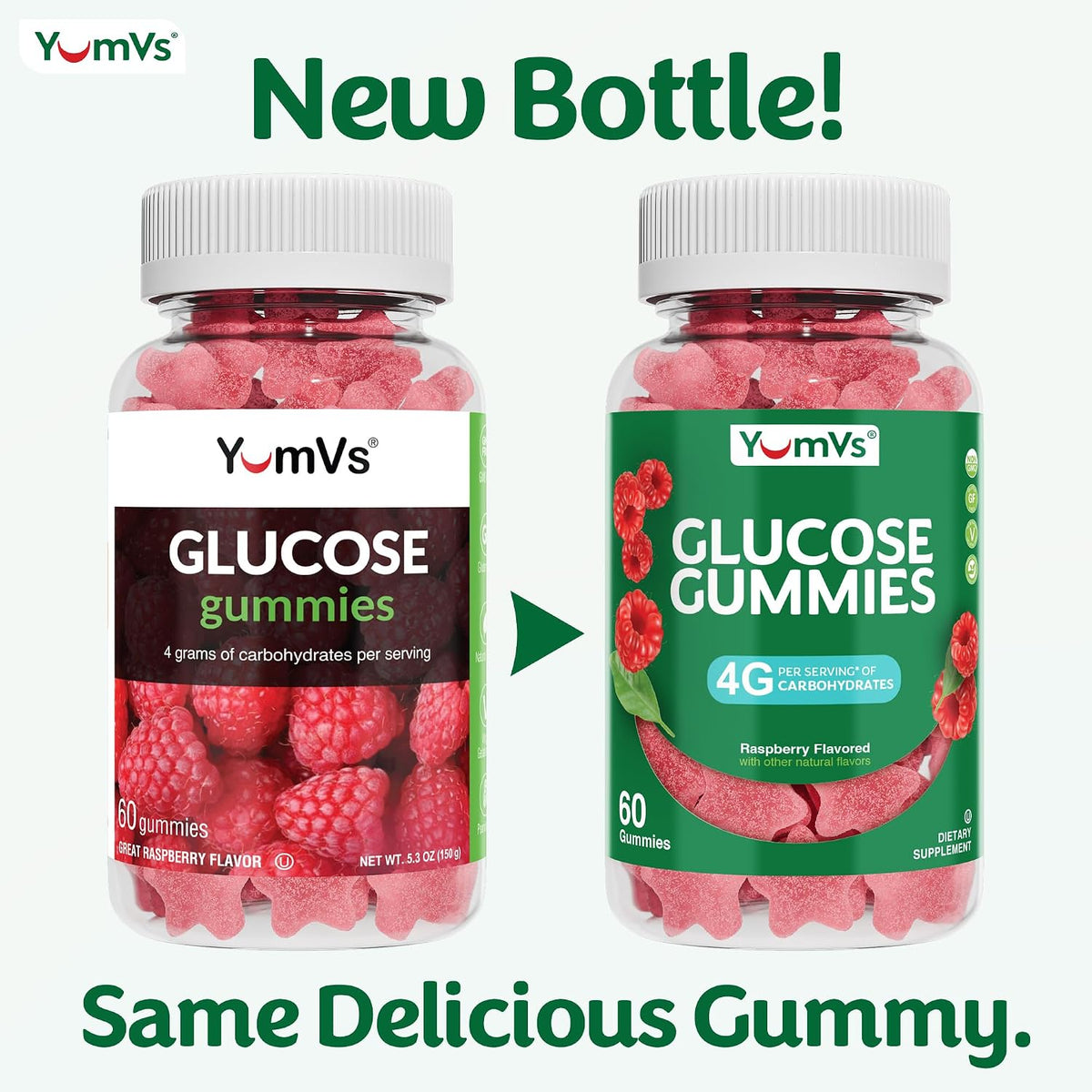 YUM-V'S Glucose Gummies – Fast Acting Chewable Gummies – Natural Berry Flavour – 60 Gummies - görsel 2