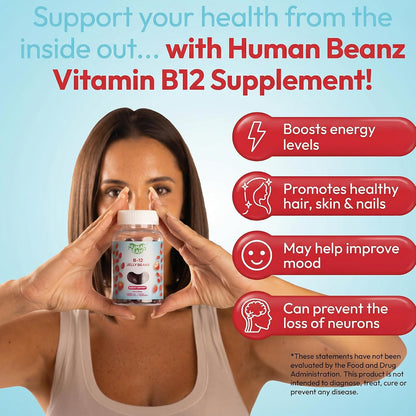 Human Beanz Methylated Vitamin B12 Jelly Bean Gummies - 120 Count