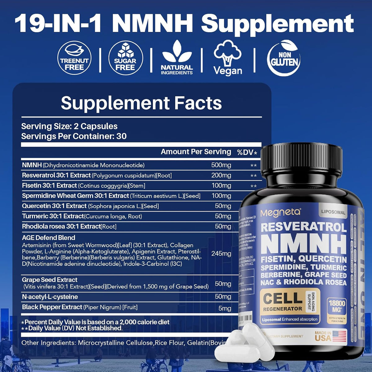 MEGNETA All in One NMNH Supplements - görsel 3