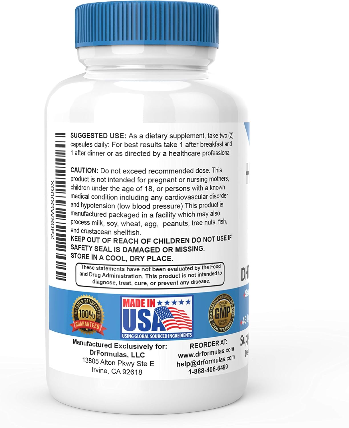 DrFormulas HairOmega DHT Blocker – Biotin 5000 mcg Hair Growth Supplement for Women and Men, 30-Day Supply - görsel 3