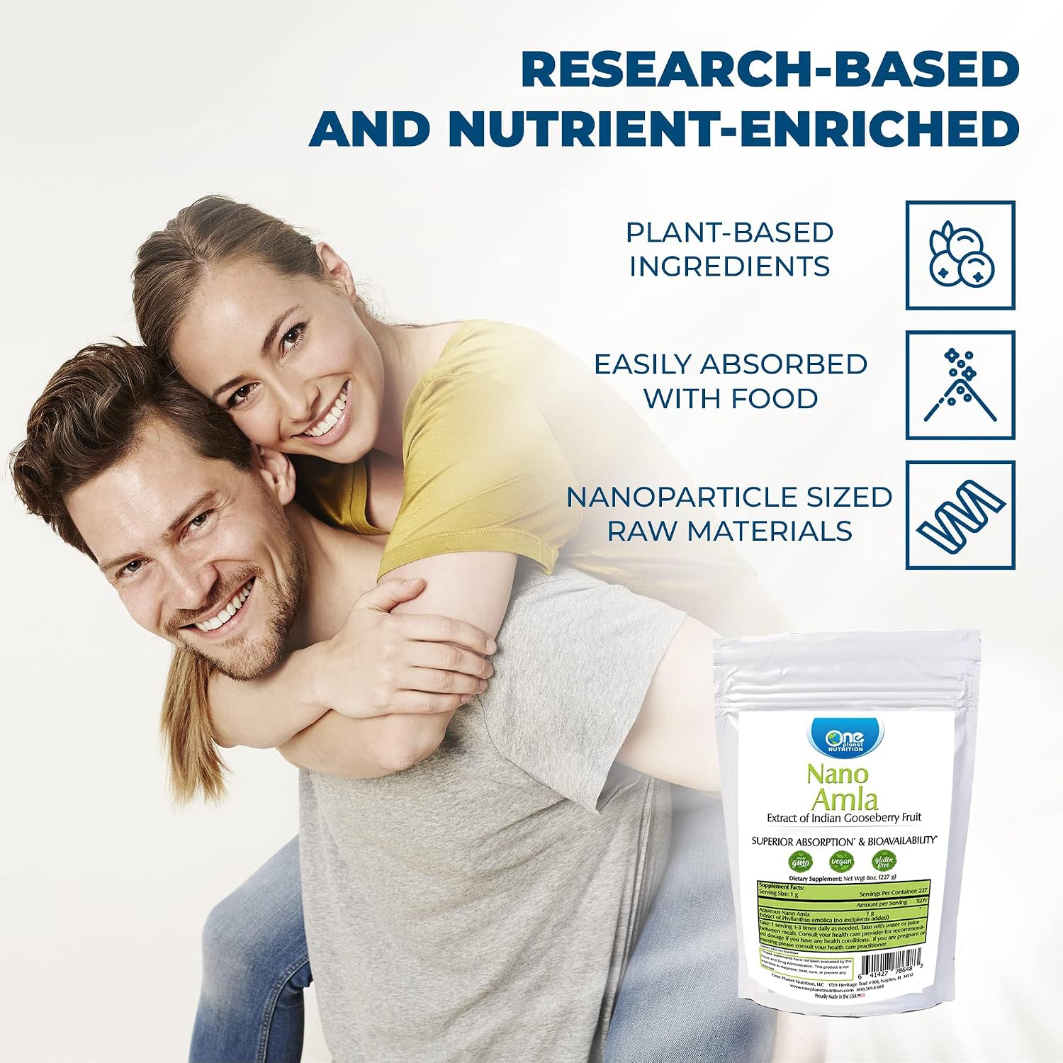 One Planet Nutrition Nano Amla Powder 227g (227 Servings) - High in Vitamin C, Excipient-Free, Vegan, Gluten-Free - görsel 5