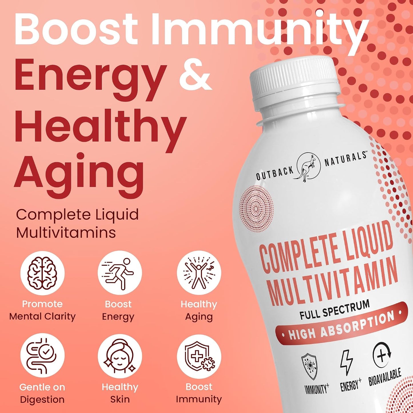 Outback Naturals Complete Liquid Multivitamin – High Absorption Formula for Immune, Energy & Joint Health - görsel 2