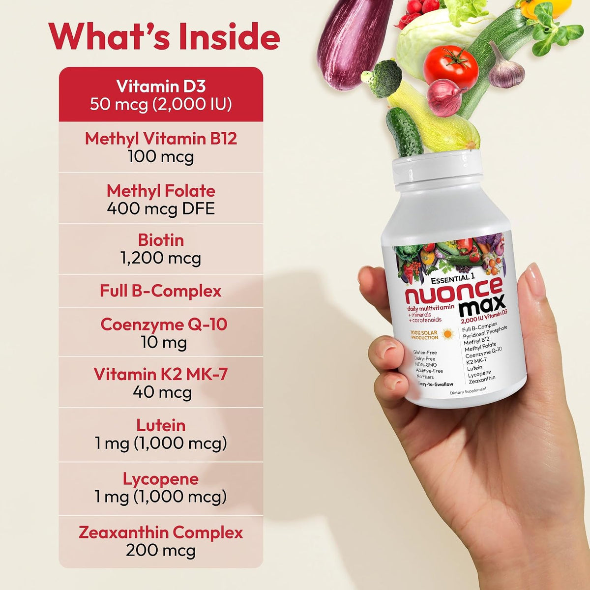 ANDREW LESSMAN Essential-1 nuonce max Multivitamin - 360 Small Capsules - High Potency, No Additives, Once Daily - görsel 4