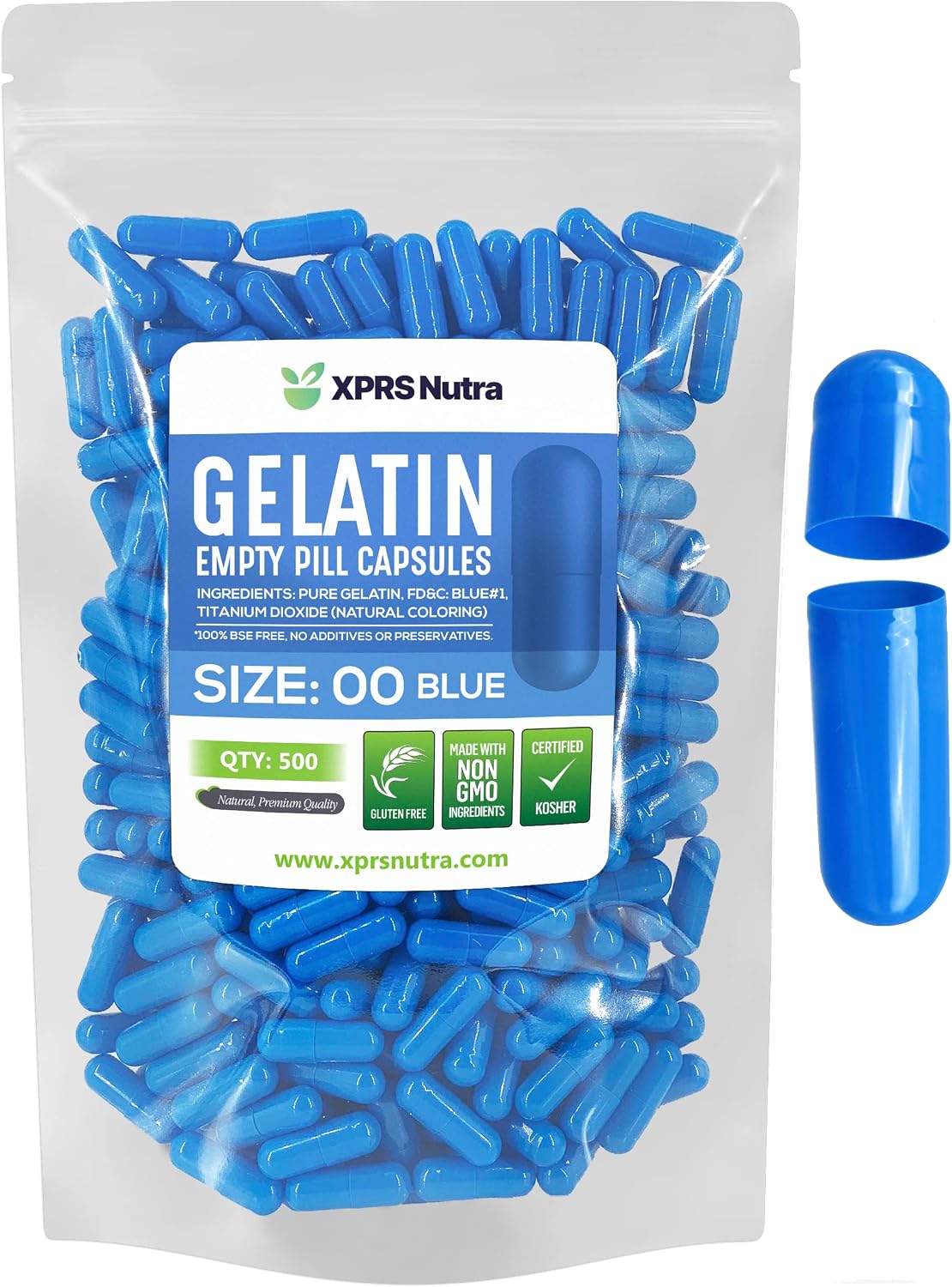 XPRS Nutra Size 00 Empty Gelatine Capsules – 500 Count - görsel 9