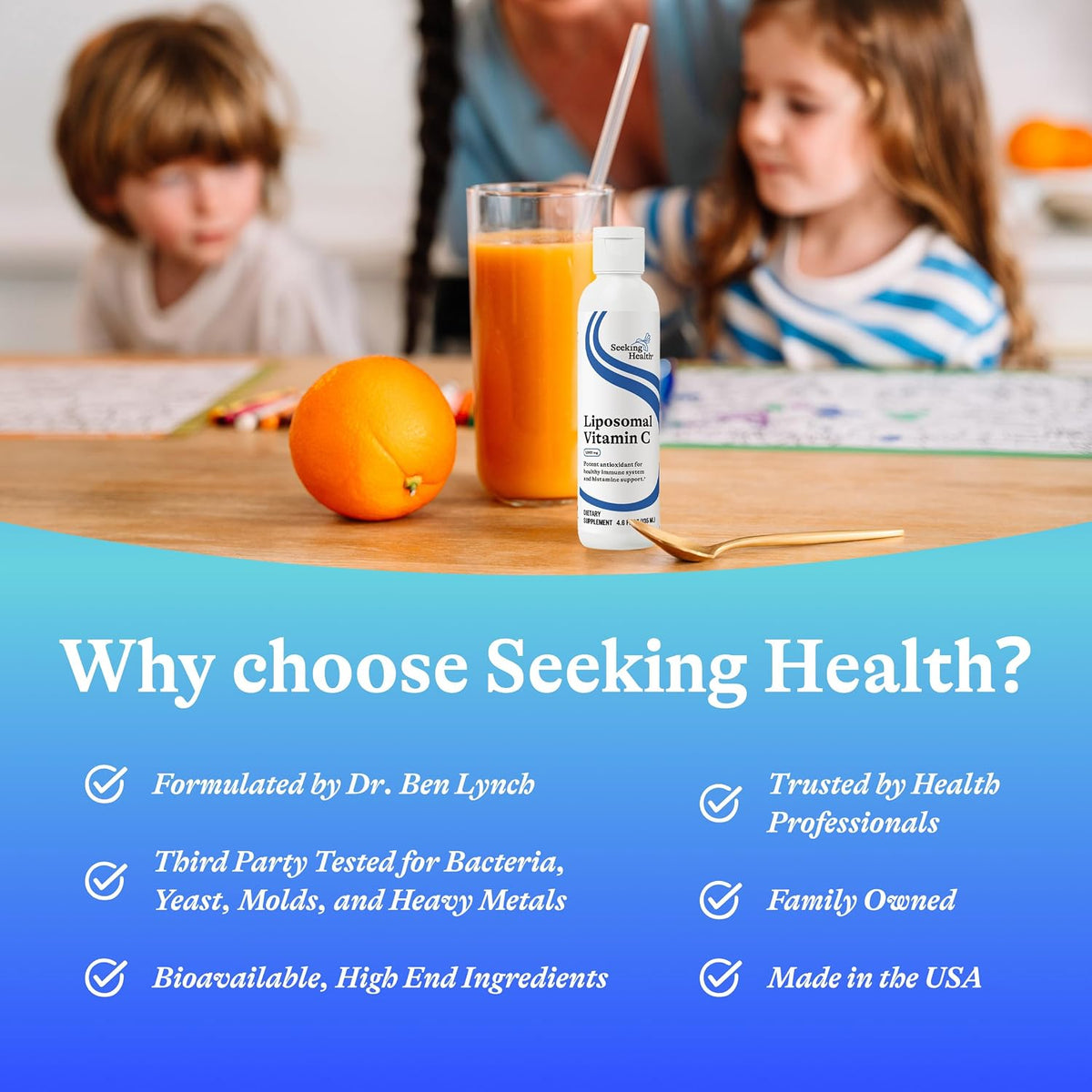 Seeking Health Optimal Liposomal Vitamin C, 1000mg, Lemon Zest, 148ml (30 Servings) - görsel 8