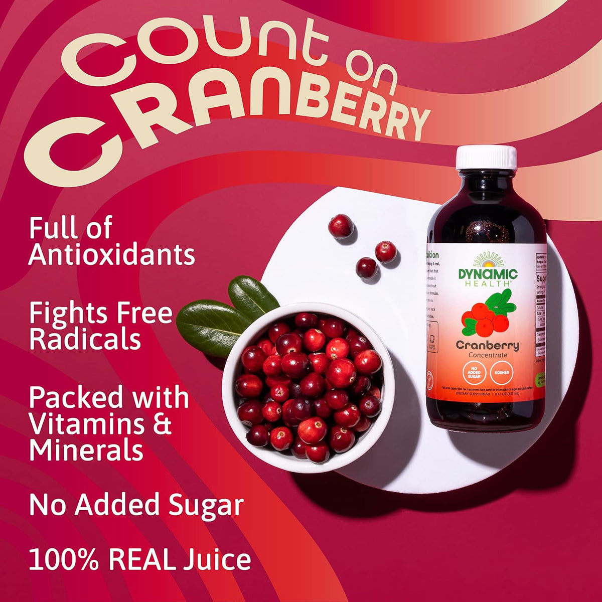 Dynamic Health Pure Cranberry Juice Concentrate, Unsweetened, 237ml - görsel 3