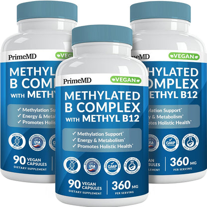 Methylated B Complex with Methylfolate and B12 Methylcobalamin, 360 Capsules