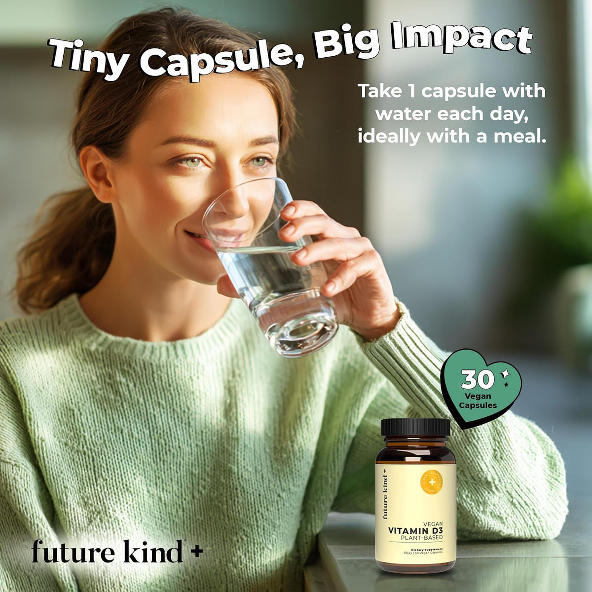 Future Kind Vegan Vitamin D3 2500 IU - 30 Capsules - görsel 8