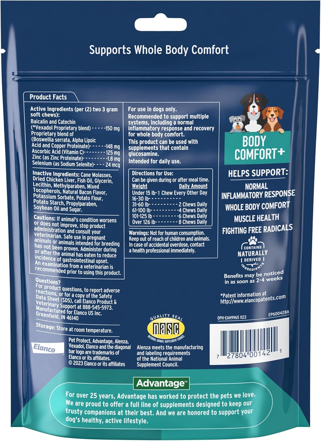 Pet Protect Whole Body Comfort+ Supplement for Dogs, Vet-Formulated Alenza, Chicken-Flavoured Soft Chews (60 Chews) - görsel 2