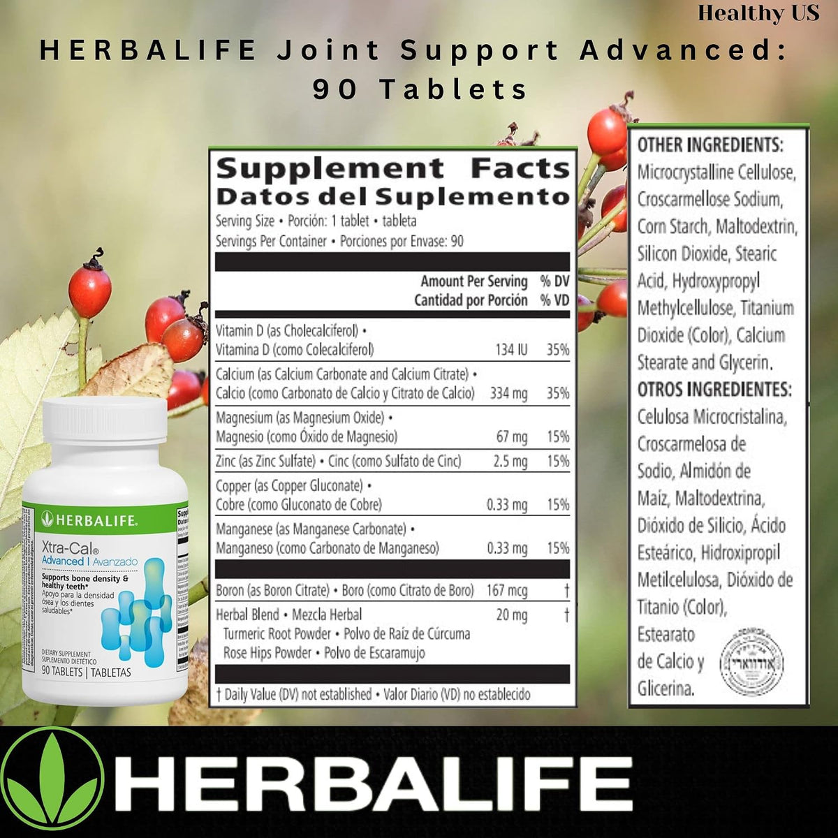Herbalife Xtra-Cal Advanced: Calcium Tablets with Vitamin D and Minerals (90 Tablets) - görsel 3