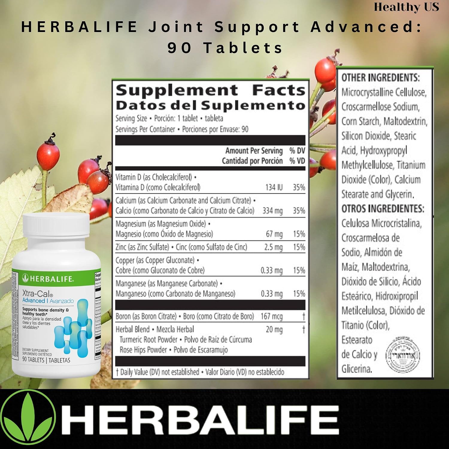 Herbalife Xtra-Cal Advanced: Calcium Tablets with Vitamin D and Minerals (90 Tablets) - görsel 3