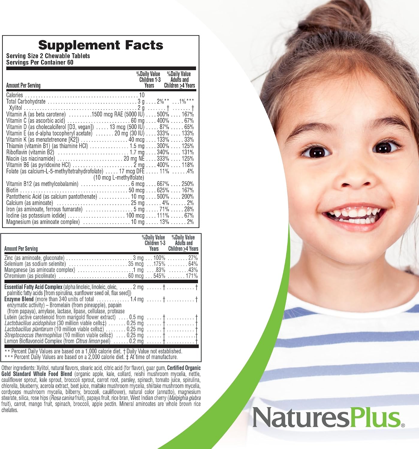 NaturesPlus Animal Parade Gold Children's Multivitamin - Orange Flavour - 120 Chewable Tablets (Pack of 2) - görsel 5