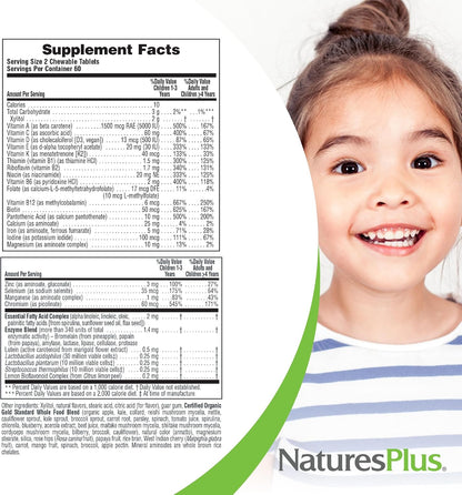 NaturesPlus Animal Parade Gold Children's Multivitamin - Orange Flavour - 120 Chewable Tablets (Pack of 2)
