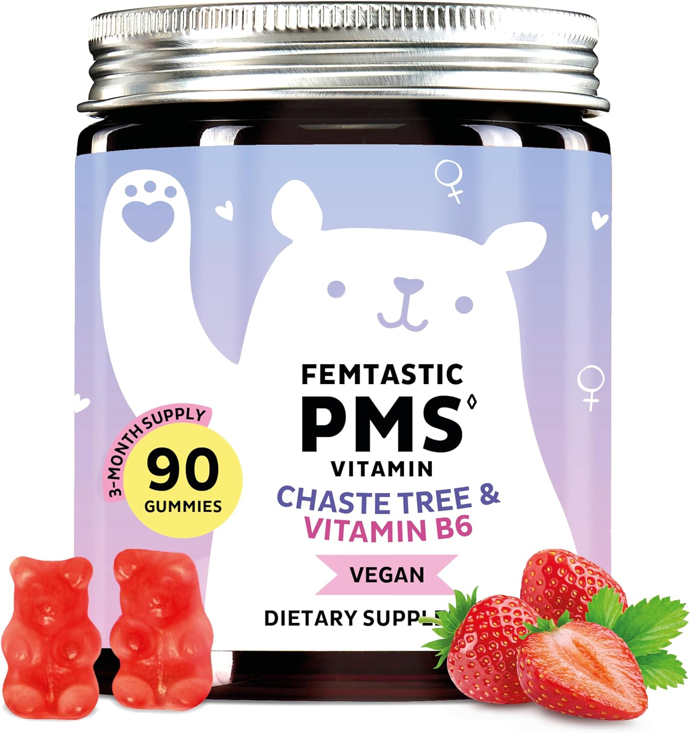 PMS Support Supplement for Women – Menstrual Relief Gummies with Vitamin B6 & Lemon Balm (60 Gummies) - görsel 5