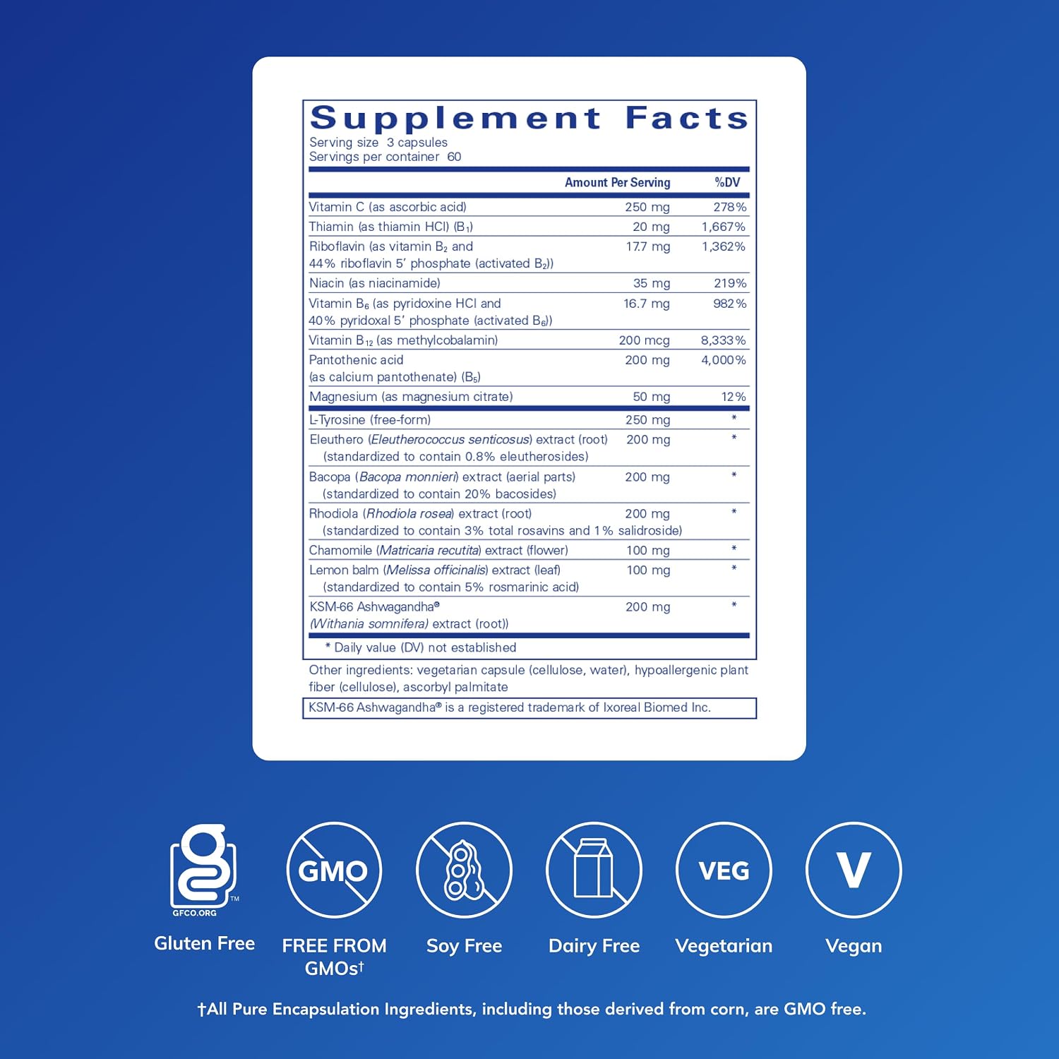 Pure Encapsulations Daily Stress Formula - Promotes Relaxation and Moderates the Effects of Occasional Stress, 180 Capsules - görsel 2