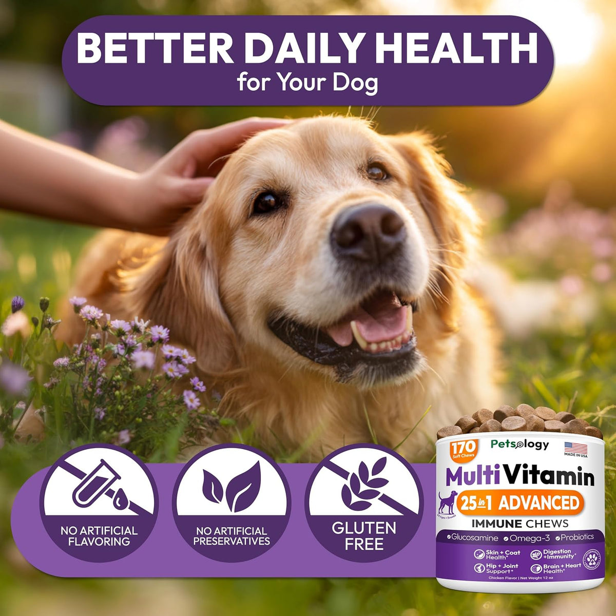 Petsology Dog Multivitamin Chewable - 170 Chews - görsel 6