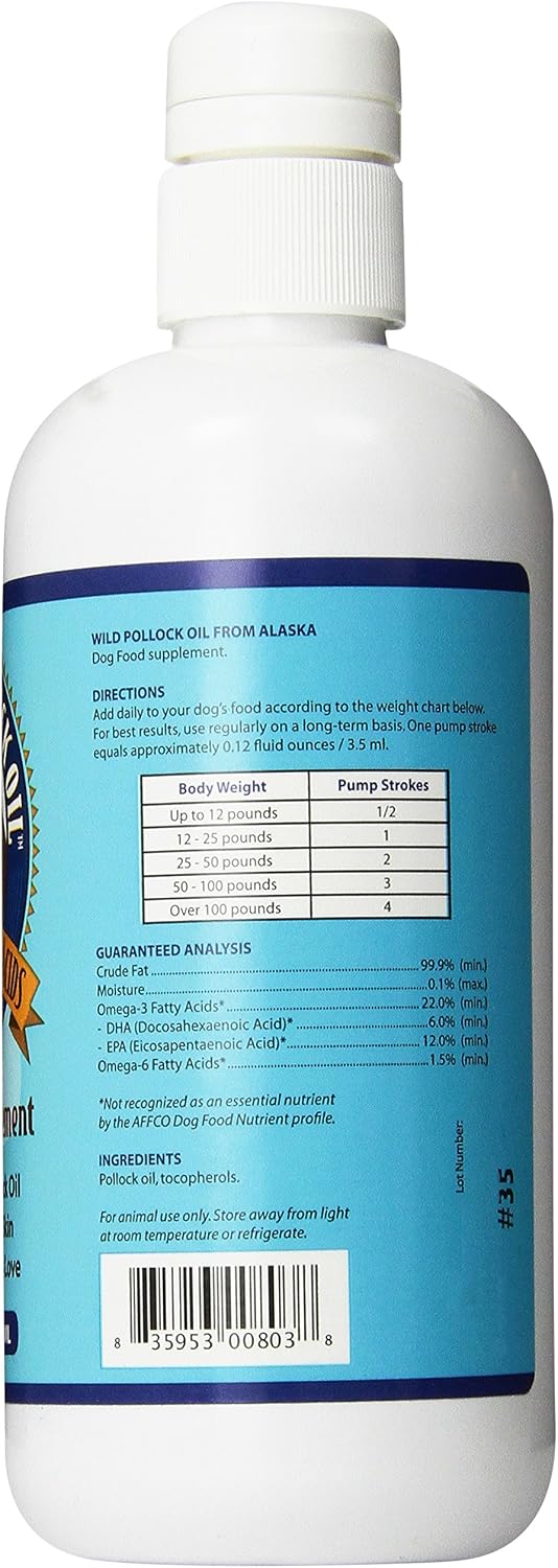 Grizzly Pollock Oil Dog Food Supplement, 16 Ounce - görsel 3