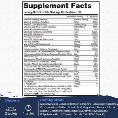 Gaspari Nutrition Anavite XT: Multivitamin and Mineral Complex for Men, Muscle Growth and Recovery Support, Testosterone Support, 90 Tablets