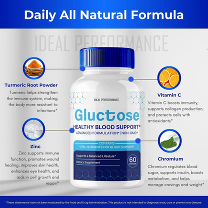 Gluctose Pills Advanced Blood Support Formula Supplement (2 Pack)