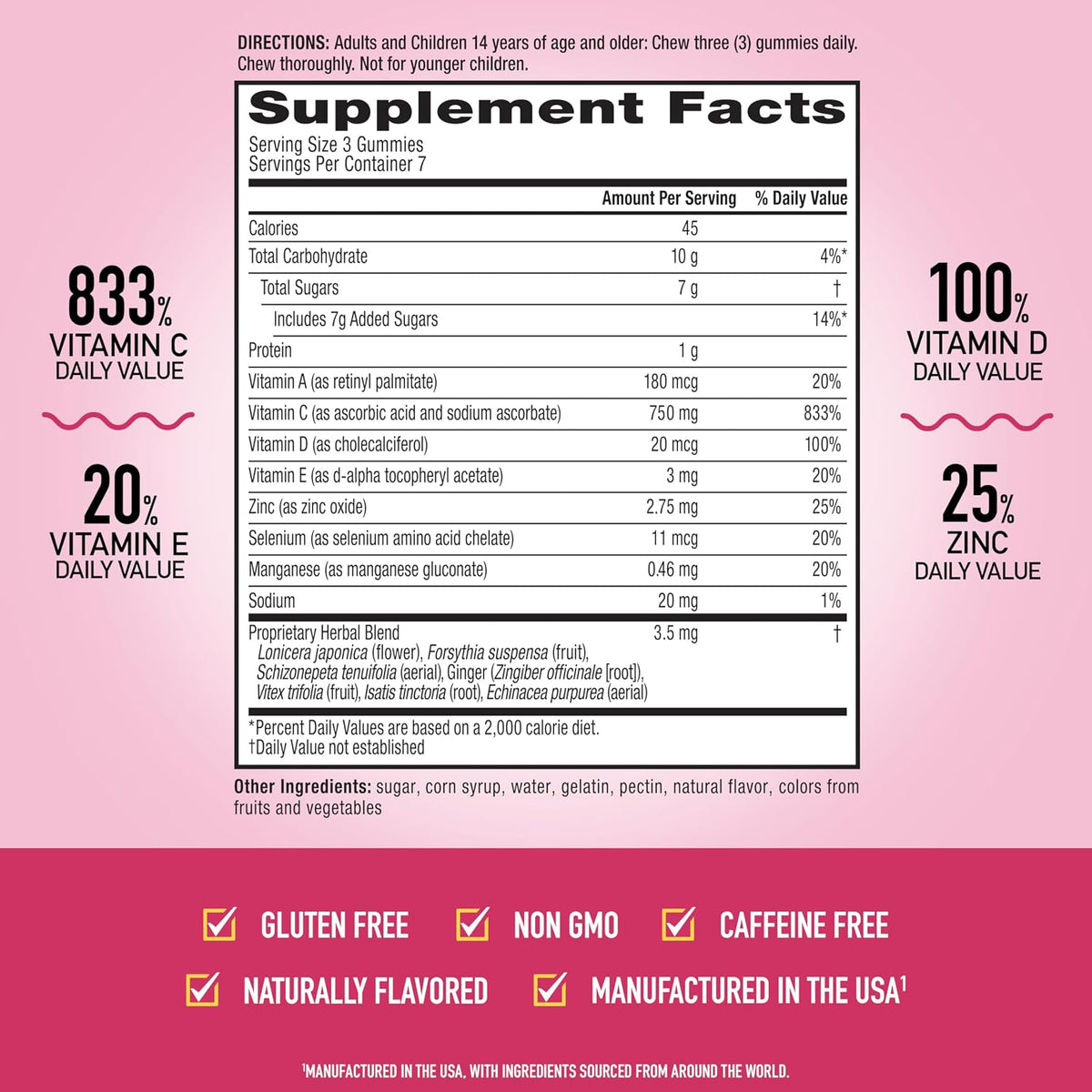 Airborne Vitamin C 1000mg Gummies, Very Berry - 21 Count - görsel 4