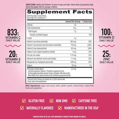 Airborne Vitamin C 1000mg Gummies, Very Berry - 21 Count