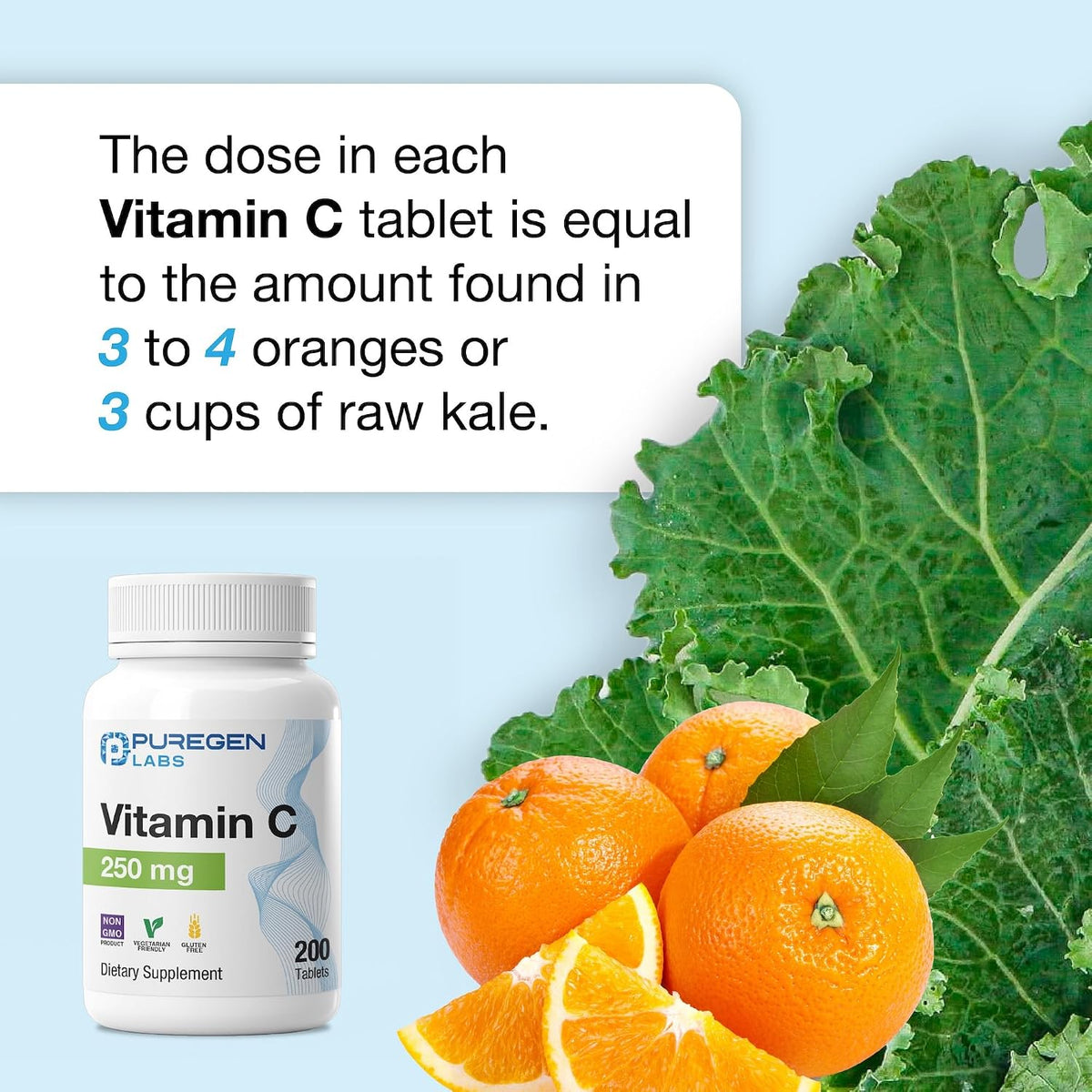 Puregen Labs Vitamin C 250 mg – 600 Tablets (3 Pack) - görsel 4
