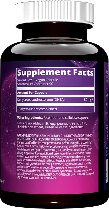 MRM Nutrition DHEA 50mg - Micronised DHEA Supplement for Healthy Ageing - 90 Capsules