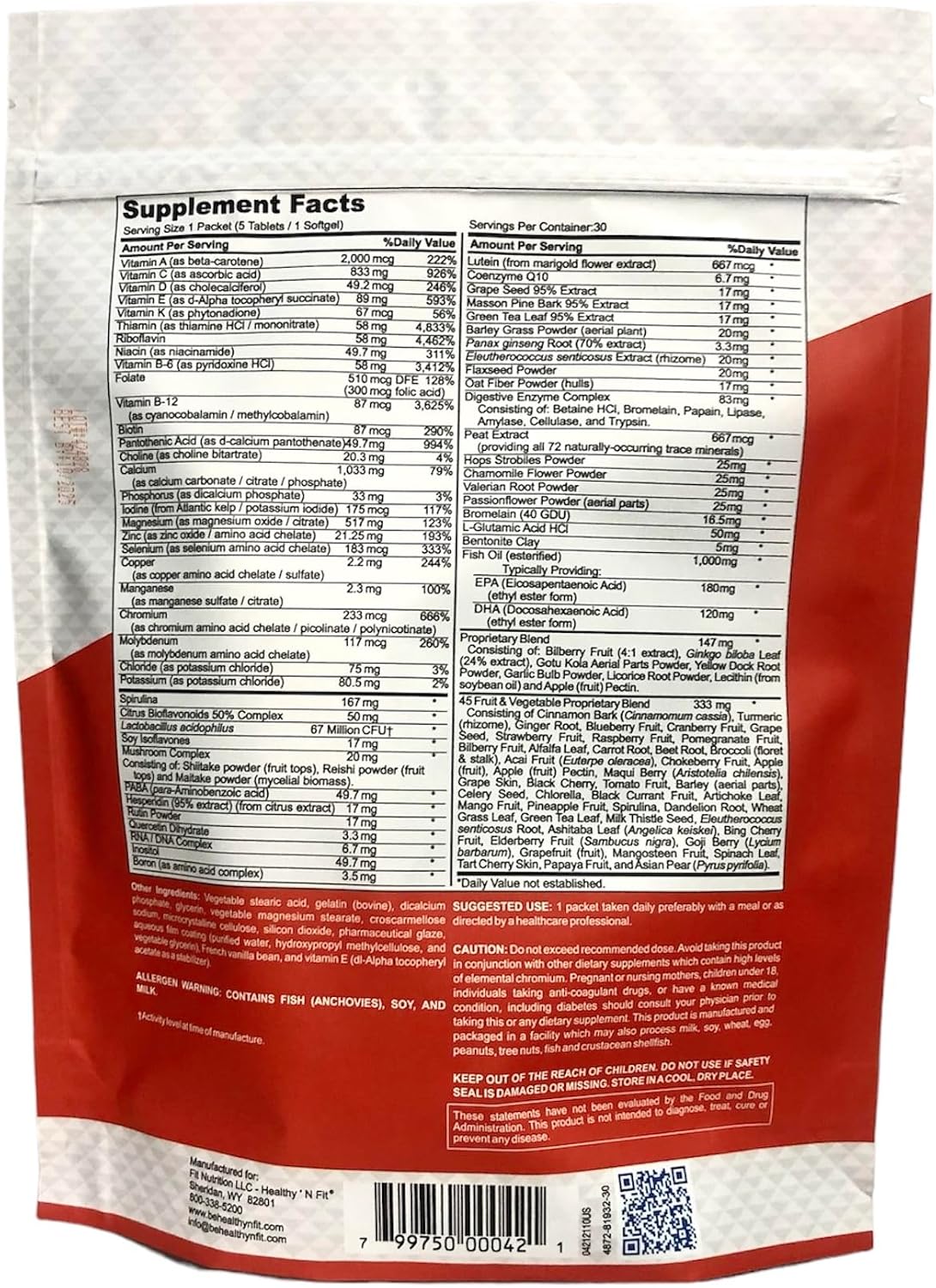 Healthy 'N Fit NUTRI Pack - 30 Day Packets - Multivitamin All-in-One Daily Packets - görsel 2