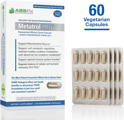 American BioSciences Metatrol PRO, Fermented Wheat Germ Extract – Gluten-free Immune Support – 60 Vegetarian Capsules, 41 mg
