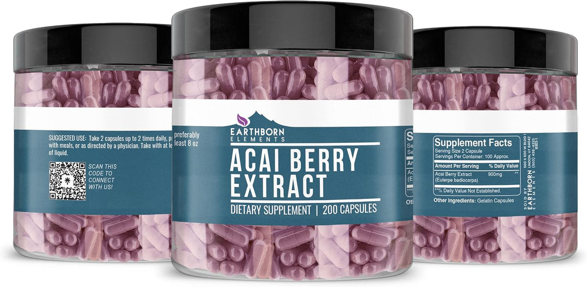 Earthborn Elements Acai Berry Extract, 200 Capsules - görsel 4