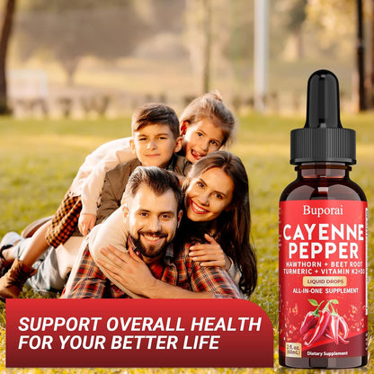Cayenne Pepper Drops with Vitamin D3 K2 and Beetroot Powder | Buporai