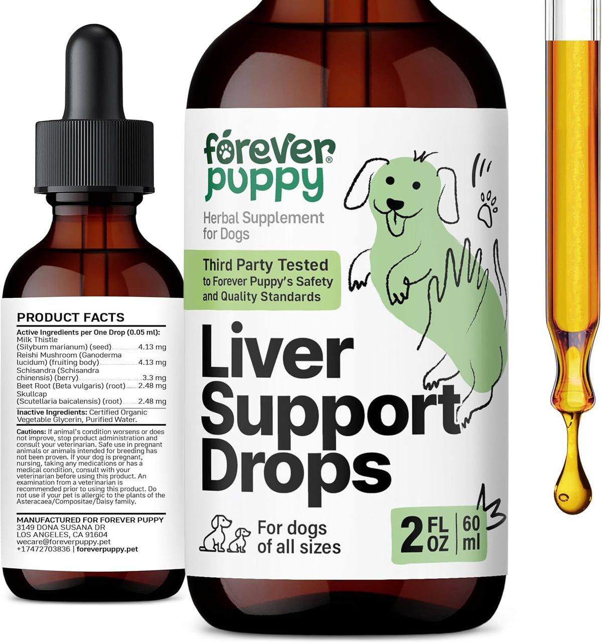 Forever Puppy Liver Support Drops for Dogs – Milk Thistle Supplement – 60 ml - görsel 1