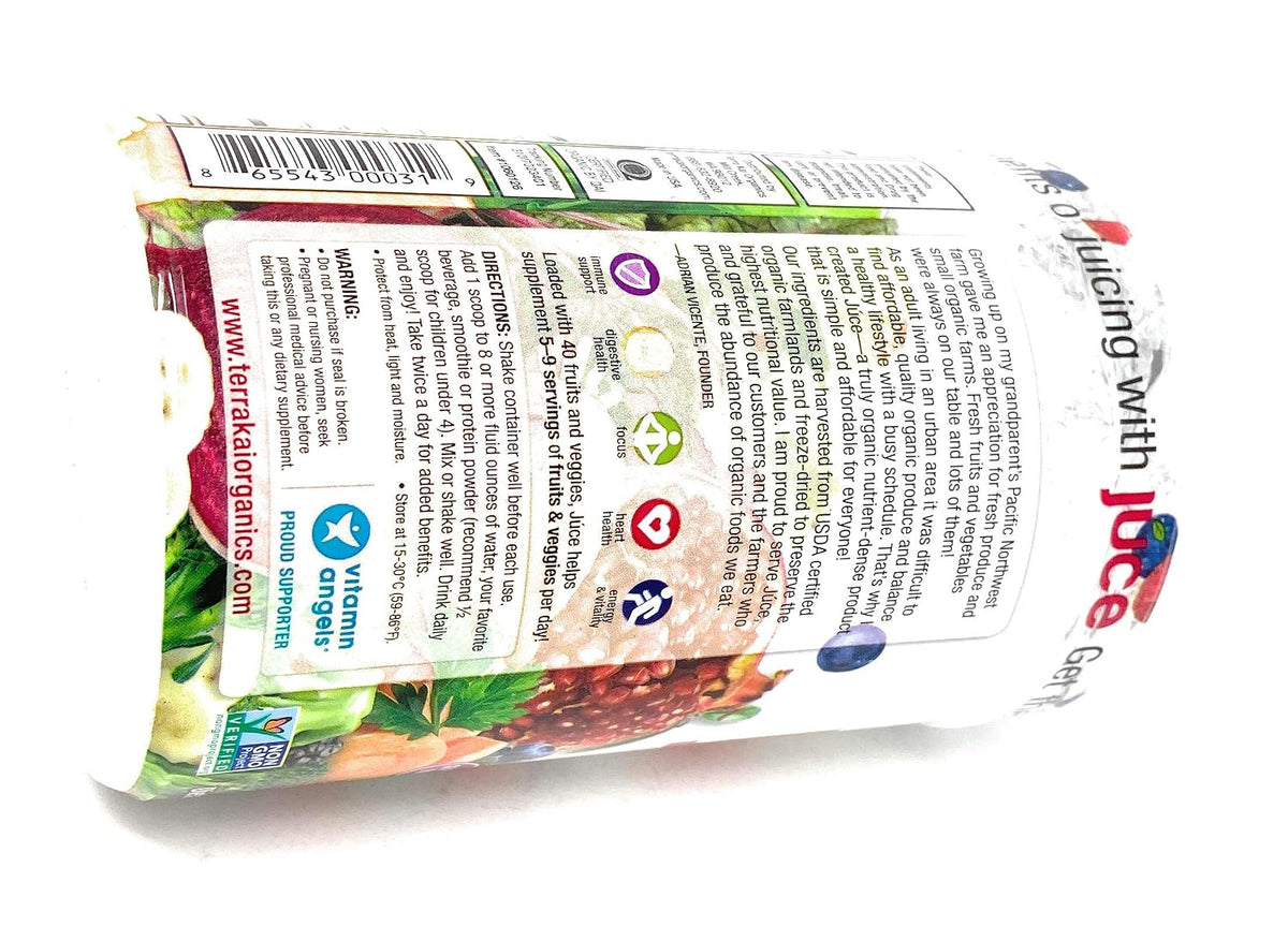 Terra Kai Organics Juce Super Fruit and Veggie Blend Drink, 346 g - Garden Berry - görsel 8