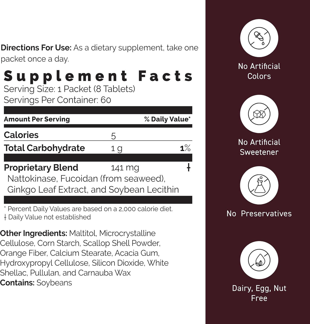 Umeken Nattokinase Plus Fucoidan - 5000FU Nattokinase with Okinawan Fucoidan, 60 Packets - görsel 6