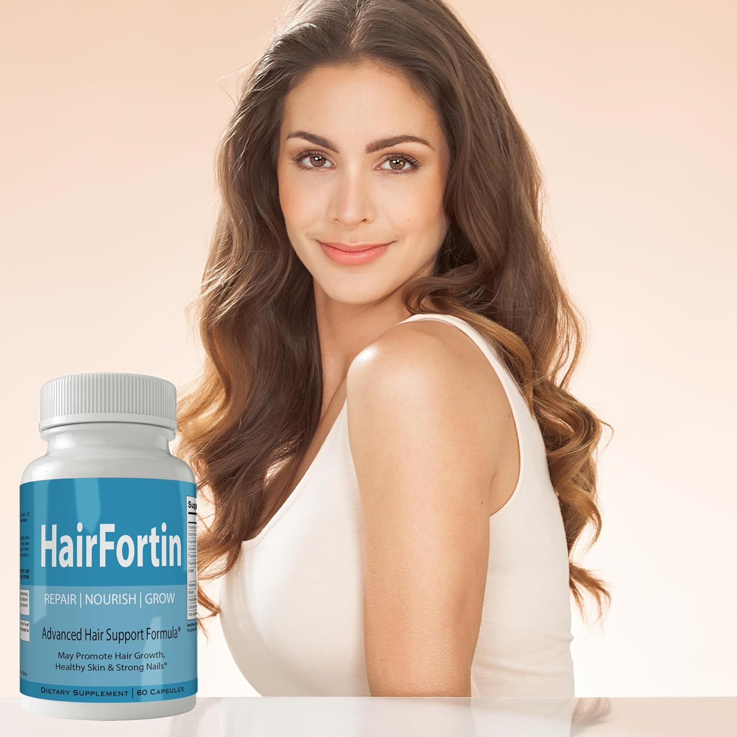 Hairfortin Advanced Hair Growth Vitamins and Minerals – Extra Strength Formula for Hair, Skin, and Nails with Biotin – Gluten-free, 60 Capsules - görsel 5