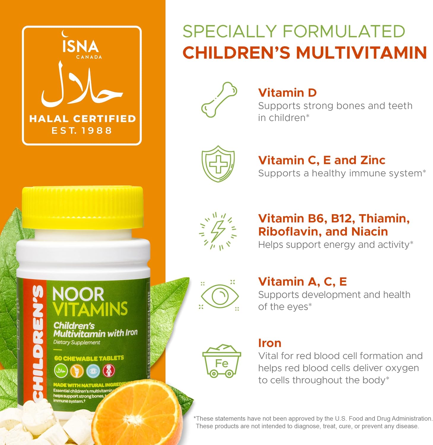 Noor Vitamins Halal Kids Multivitamin Chewable – 60 Tablets - görsel 3