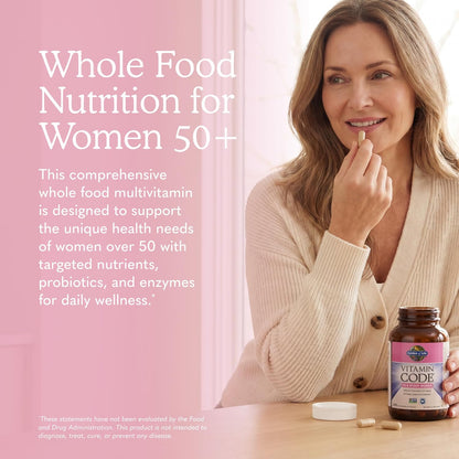 Garden of Life Vitamin Code Women 50 & Wiser Multivitamin – Whole Food with Probiotics, 240 Capsules