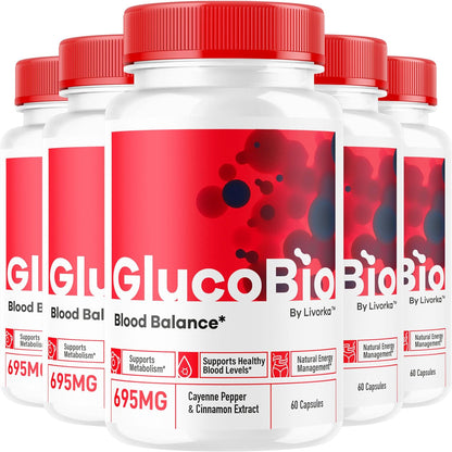 GlucoBio Capsules - Official Gluco Bio Advanced Formula Support Pills - Maximum Strength, Natural Gluco Bio Supplement for Overall Health & Wellbeing Reviews, 60 Capsules (1 Month)