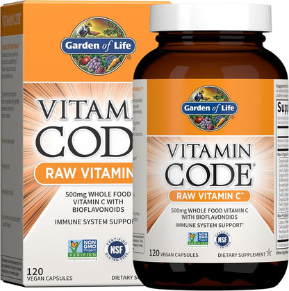Garden of Life Vitamin Code Raw Vitamin C – 500mg, 60 Capsules